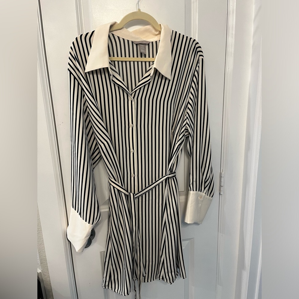 H&M Tie belt shirt dress XXL